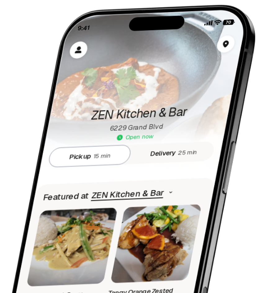 ZEN Kitchen & Bar app preview