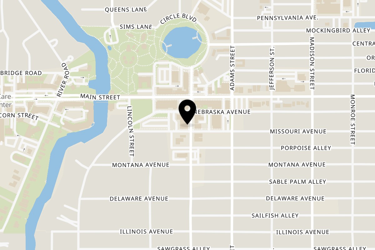 Map showing the location of ZEN Kitchen & Bar on 6229 Grand Blvd in NEW PRT RCHY